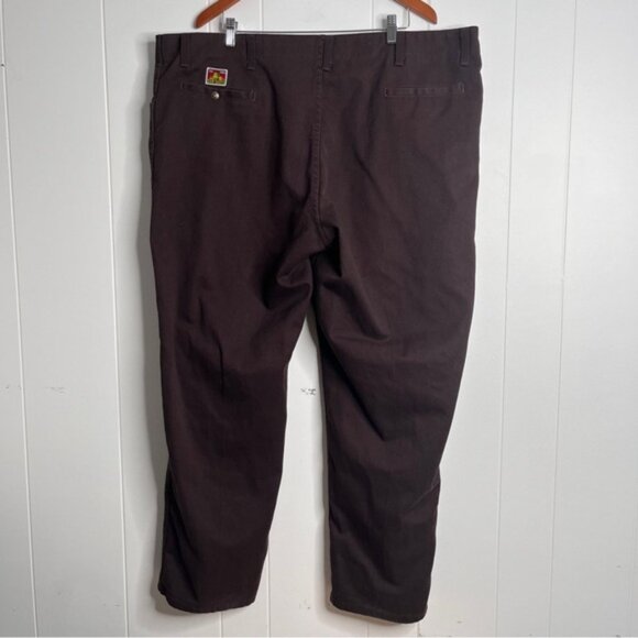 Ben Davis 48x31 Gorilla Cut Pants Dark Brown Chinos Workwear Worn cut E814 - Picture 2 of 10